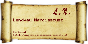 Lendvay Narcisszusz névjegykártya